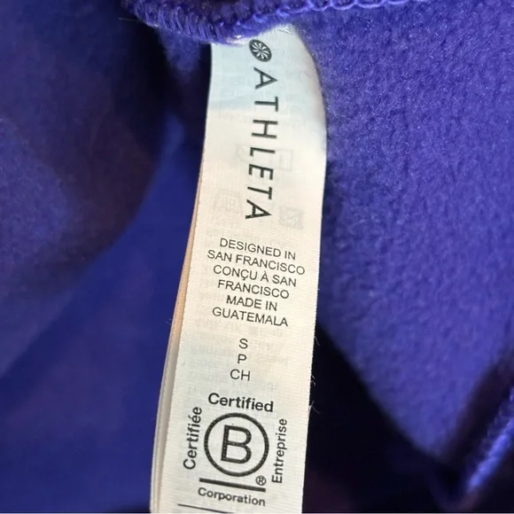 Athleta Altitude Polartec Half Zip Pullover Sweatshirt Noble Blue Purple S - Picture 11 of 13
